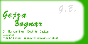 gejza bognar business card